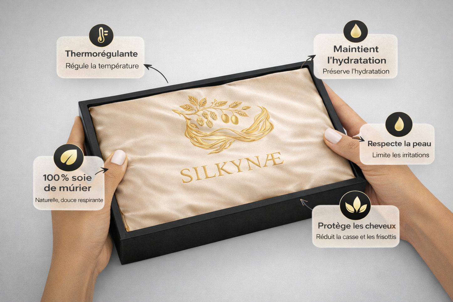 Box Silkynae - Coffret beauté de nuit en 100% soie de murier